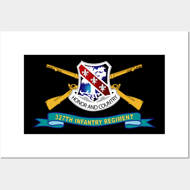 327th Infantry Regiment - DUI w Br - Ribbon X 300 Wall Art by twix123844